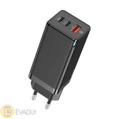 „Baseus GaN“ įkroviklis - USB + 2xType C - QC 3.0 PD 3.0 65W 5A