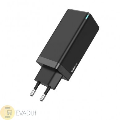 „Baseus GaN“ įkroviklis - USB + 2xType C - QC 3.0 PD 3.0 65W 5A 2