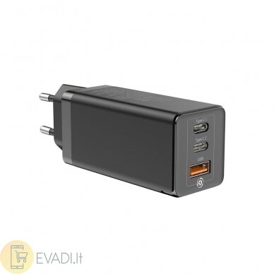 „Baseus GaN“ įkroviklis - USB + 2xType C - QC 3.0 PD 3.0 65W 5A 1