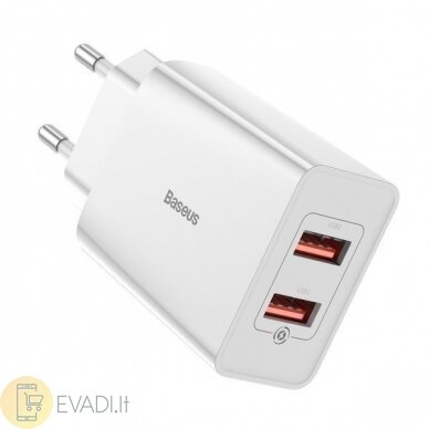 Baseus Speed ​​Mini | Įkroviklis 2x USB greitas įkrovimas 3.0 18W