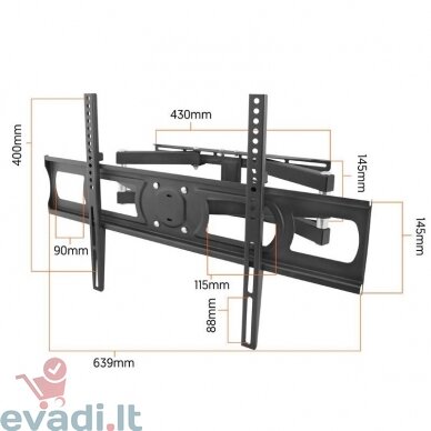 TV Laikiklis LXLCD78, VESA 600x400 mm, nuo 32" iki 65" 2